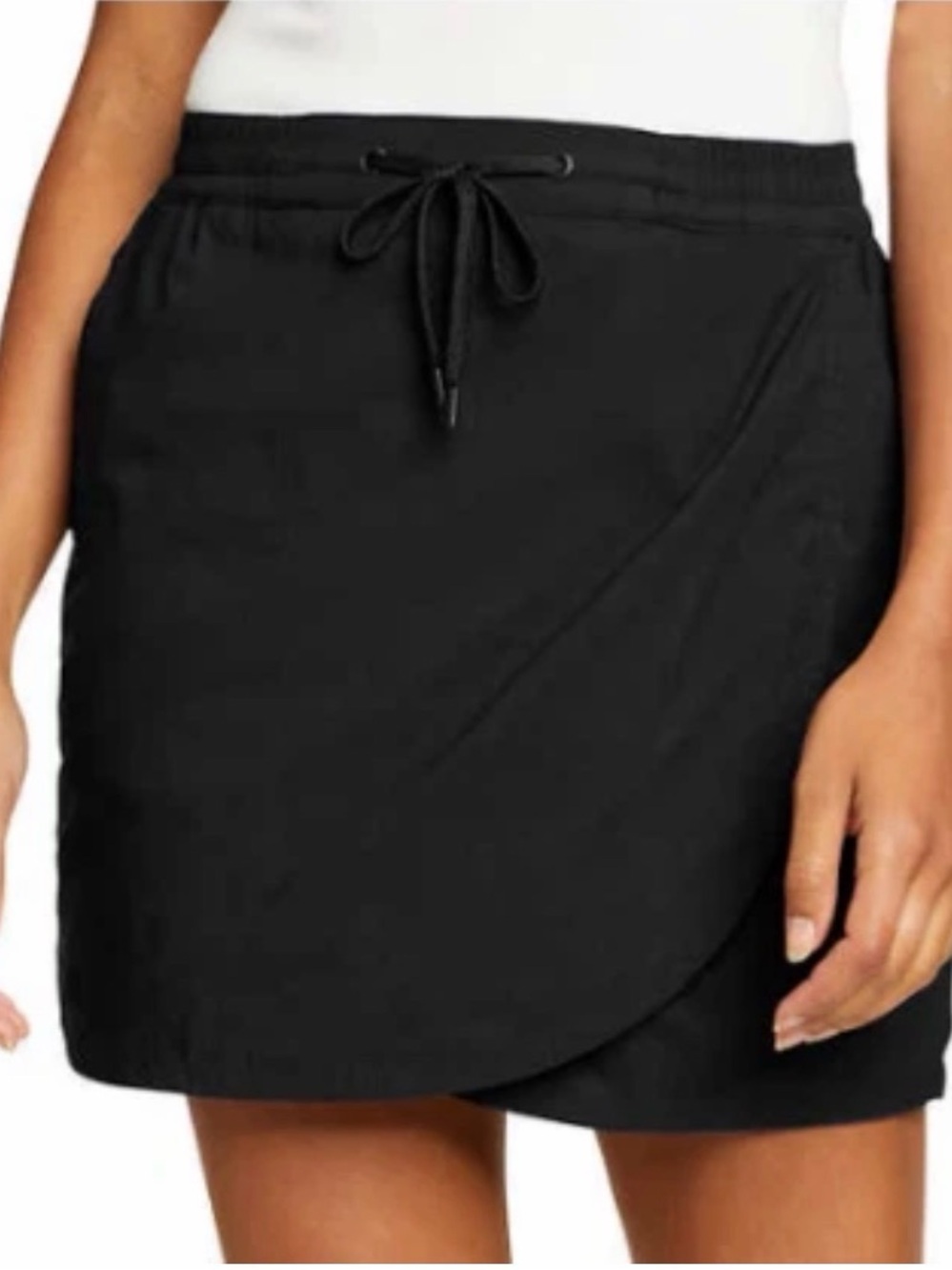 Eddie Bauer‎ Womens Skort Black Skirt Tulip Hem UPF 50+ Pocket Stretch Size L